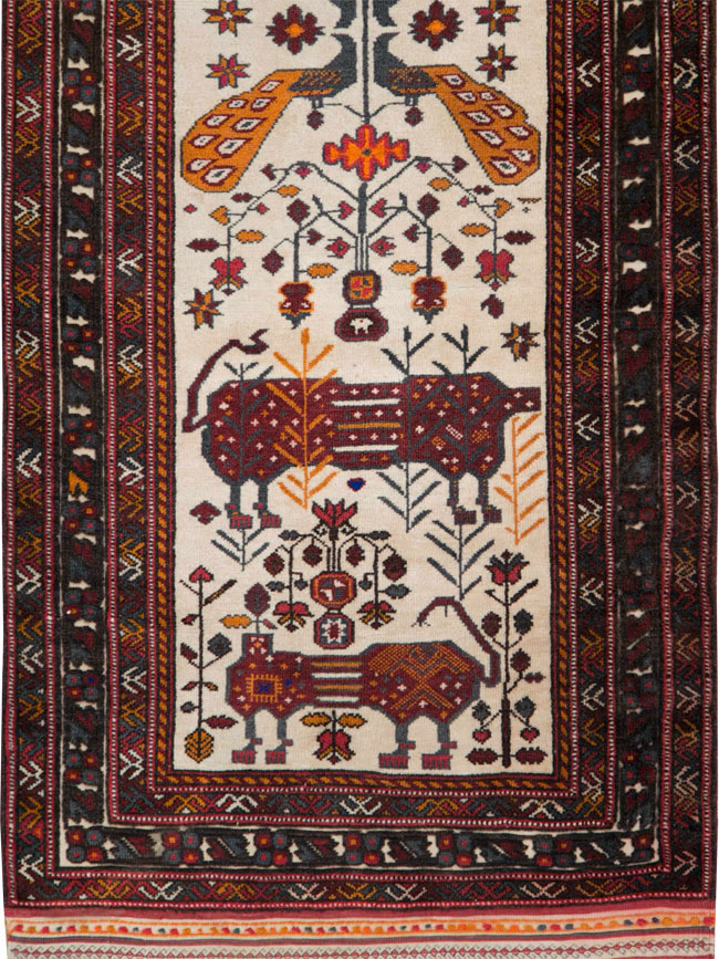Vintage Persian Qashqai Runner, No.28183 - Gss