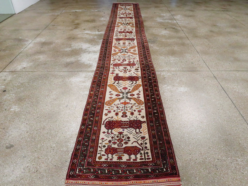 Vintage Persian Qashqai Runner, No.28183 - Gss