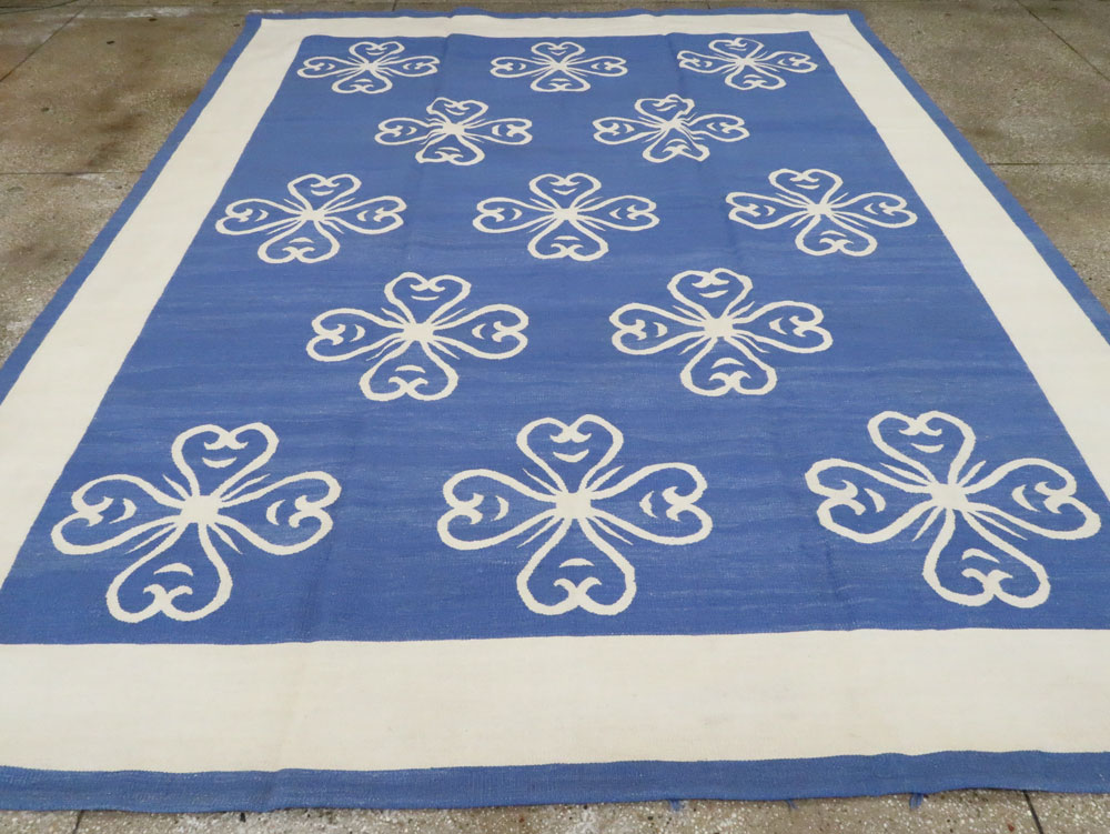 Modern Turkish Flatweave Room Size Carpet, No.28186 - Gss