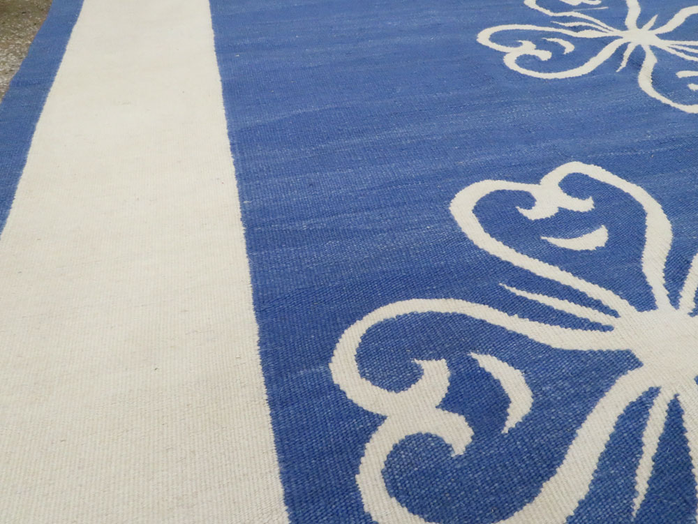 Modern Turkish Flatweave Room Size Carpet, No.28186 - Gss