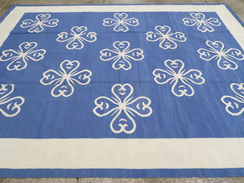 Modern Turkish Flatweave Room Size Carpet, No.28186 - Gss