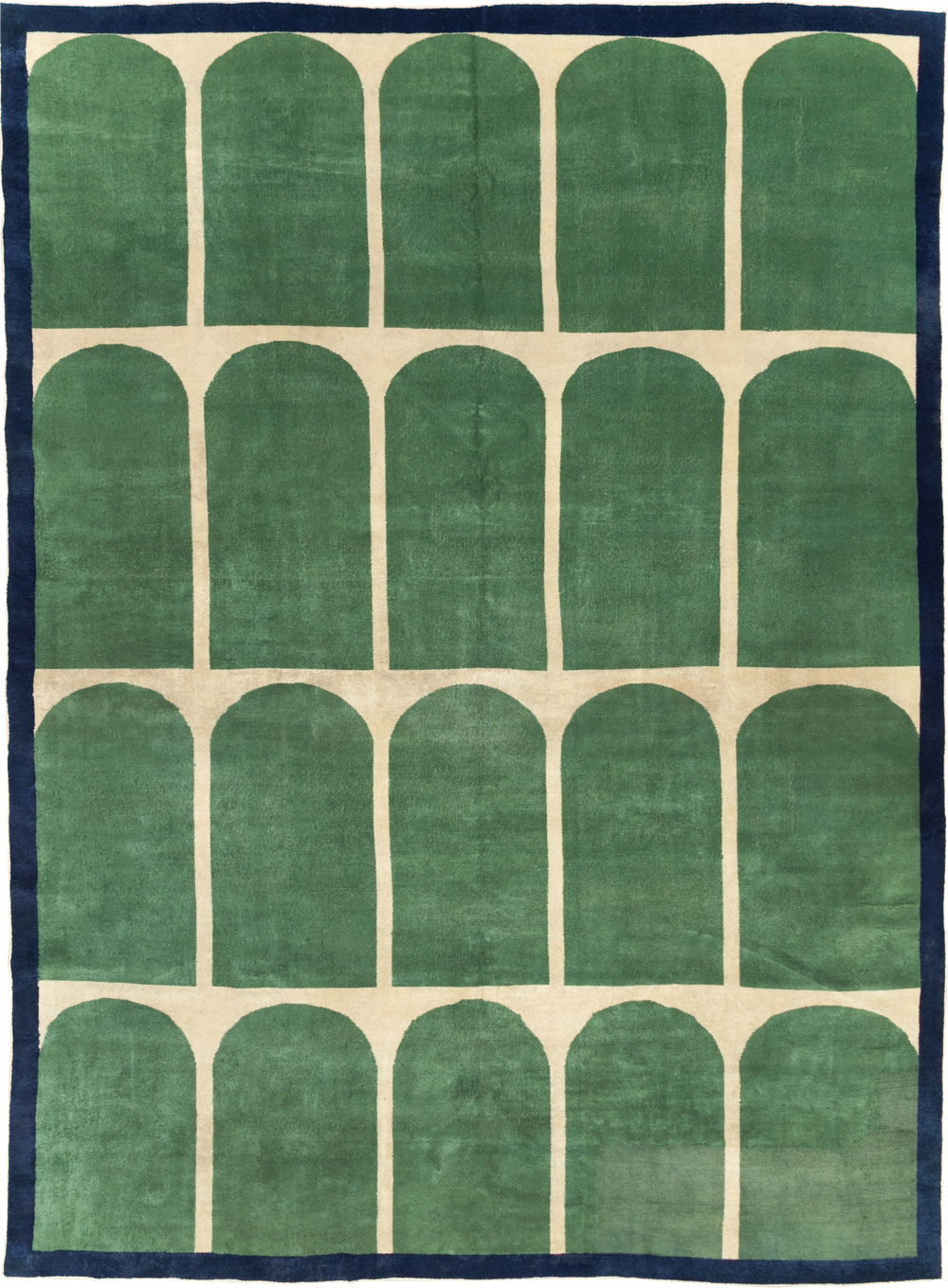 Vintage Turkish Art Deco Style Room Size Carpet, No.28191 - Gss