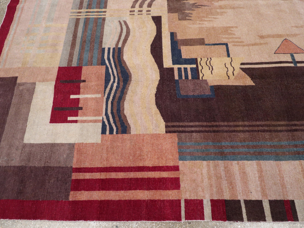 Vintage Indian Art Deco Room Size Carpet, No.28222 - Gss