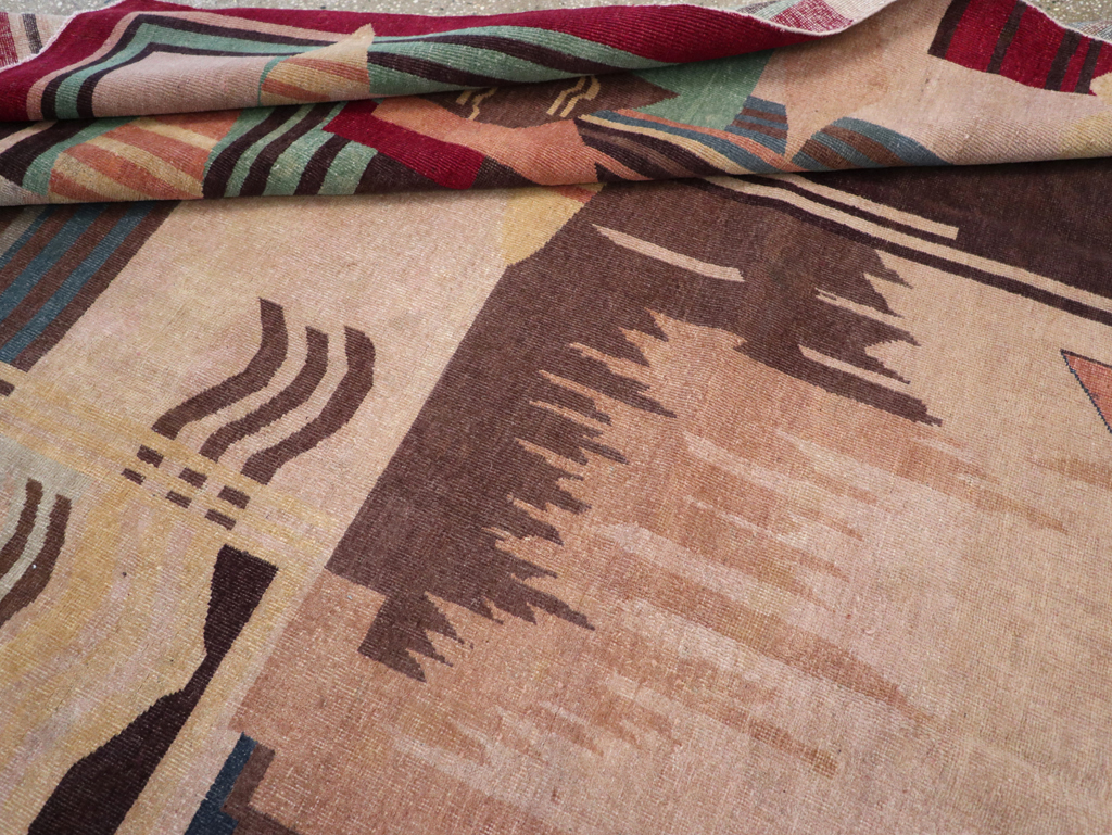 Vintage Indian Art Deco Room Size Carpet, No.28222 - Gss