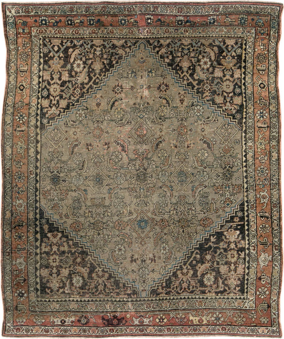 Antique Persian Bidjar Square Accent Rug, No.28231 - Gss