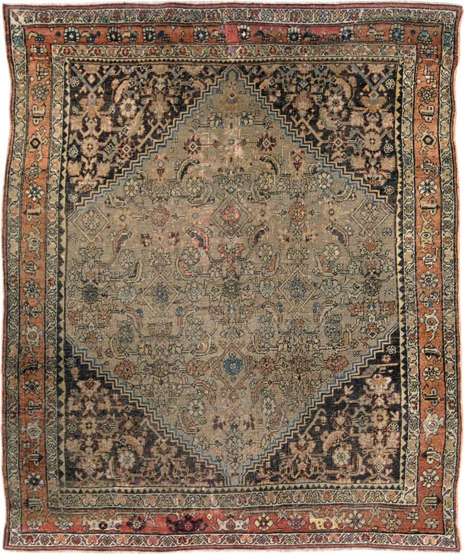 Antique Persian Bidjar Square Accent Rug, No.28231 - Gss