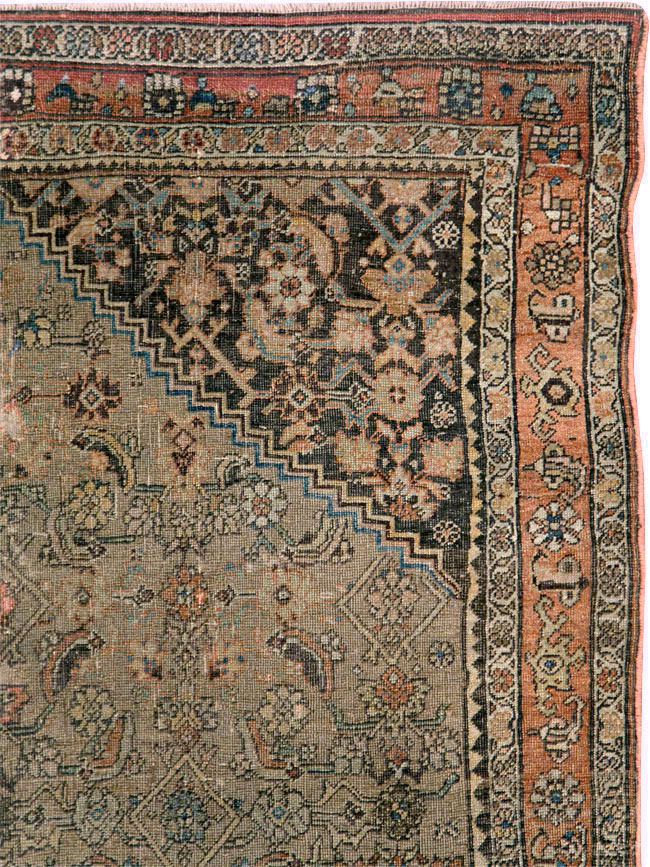 Antique Persian Bidjar Square Accent Rug, No.28231 - Gss