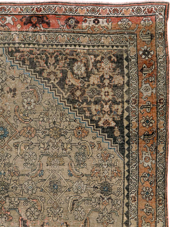 Antique Persian Bidjar Square Accent Rug, No.28231 - Gss