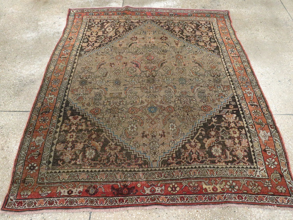 Antique Persian Bidjar Square Accent Rug, No.28231 - Gss