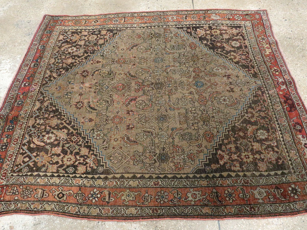 Antique Persian Bidjar Square Accent Rug, No.28231 - Gss