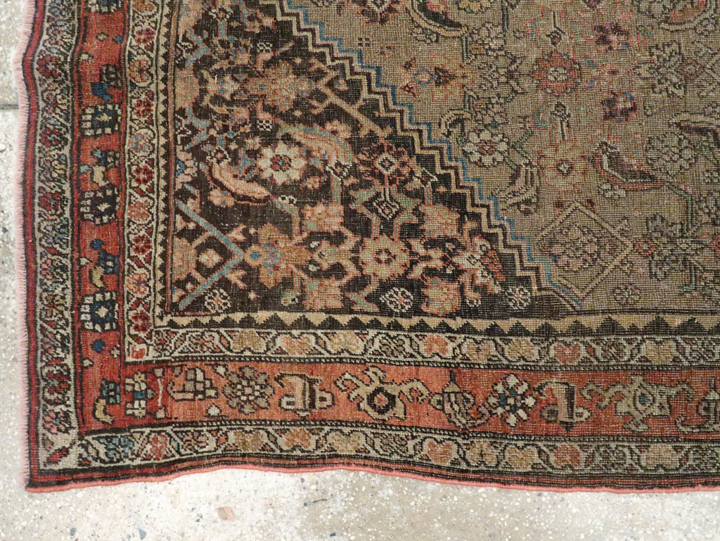 Antique Persian Bidjar Square Accent Rug, No.28231 - Gss