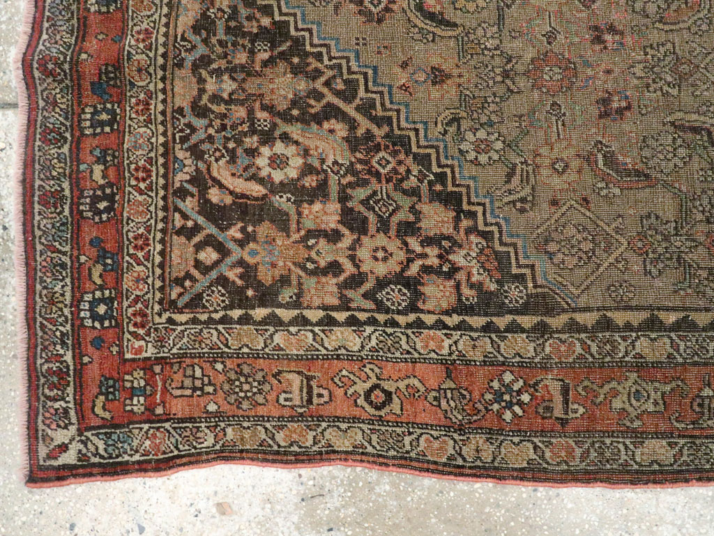 Antique Persian Bidjar Square Accent Rug, No.28231 - Gss