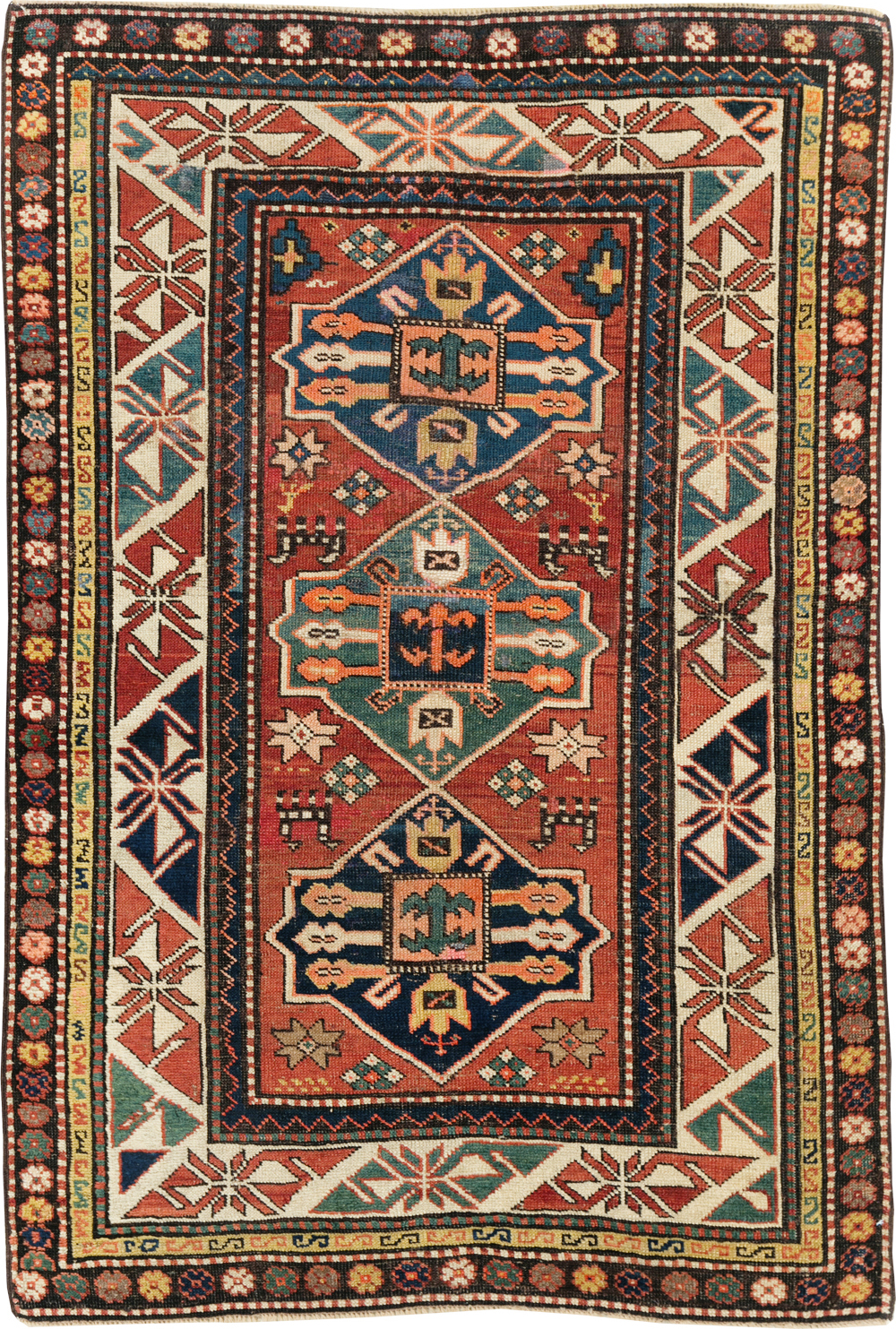 Antique Caucasian Kazak Rug, No.28233 - Gss