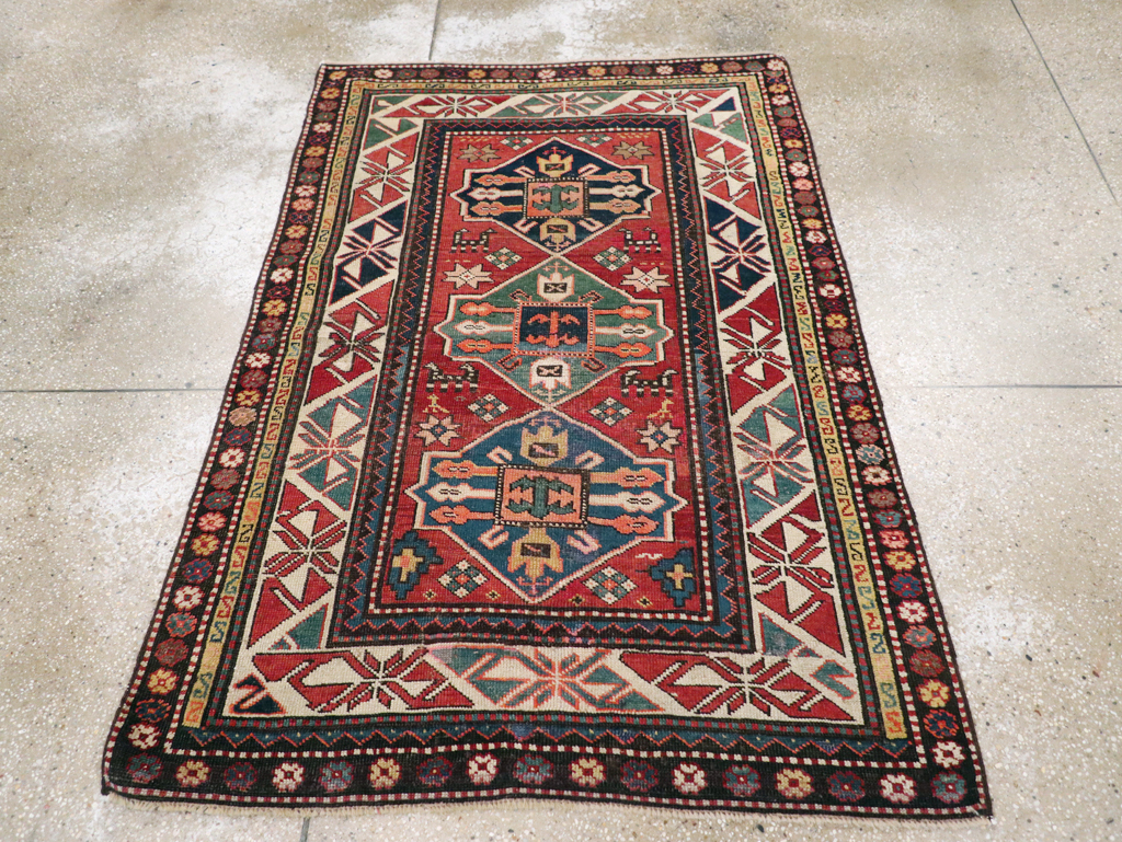 Antique Caucasian Kazak Rug, No.28233 - Gss