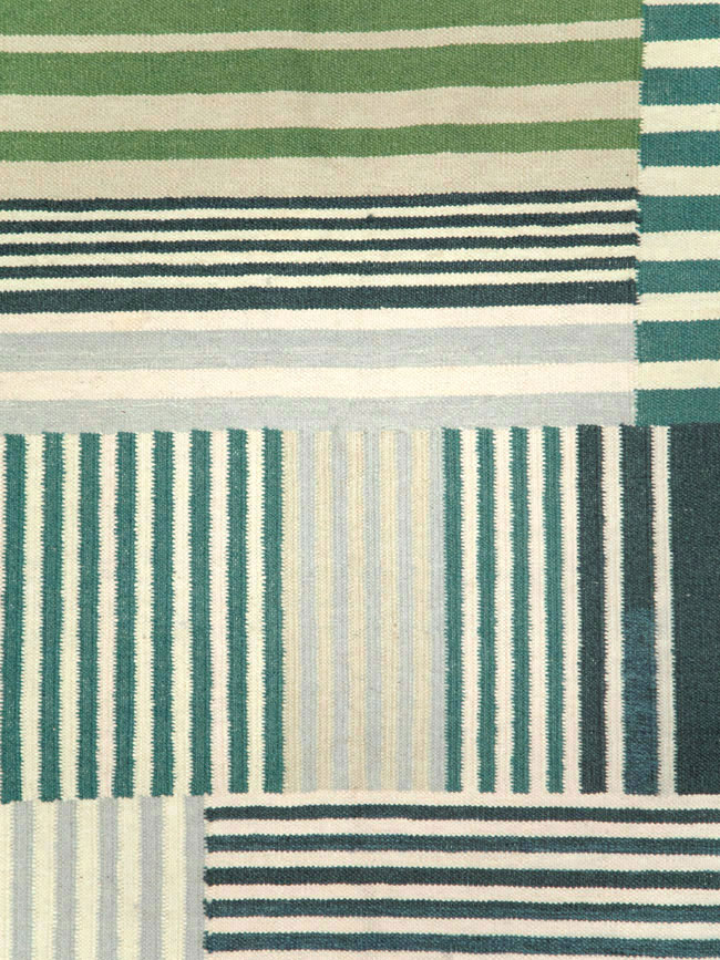 Modern Turkish Flatweave Accent Rug, No.28242 - Gss