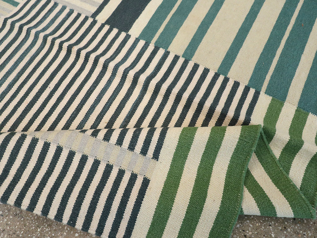 Modern Turkish Flatweave Accent Rug, No.28242 - Gss