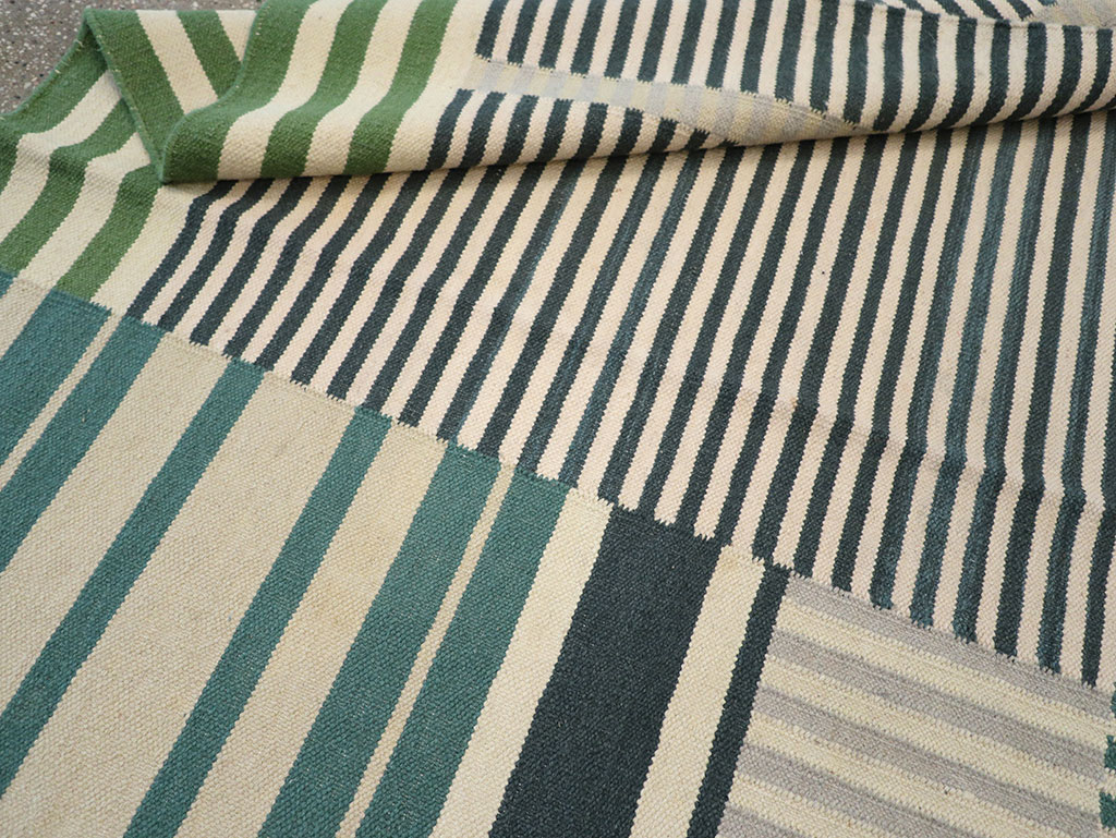 Modern Turkish Flatweave Accent Rug, No.28242 - Gss