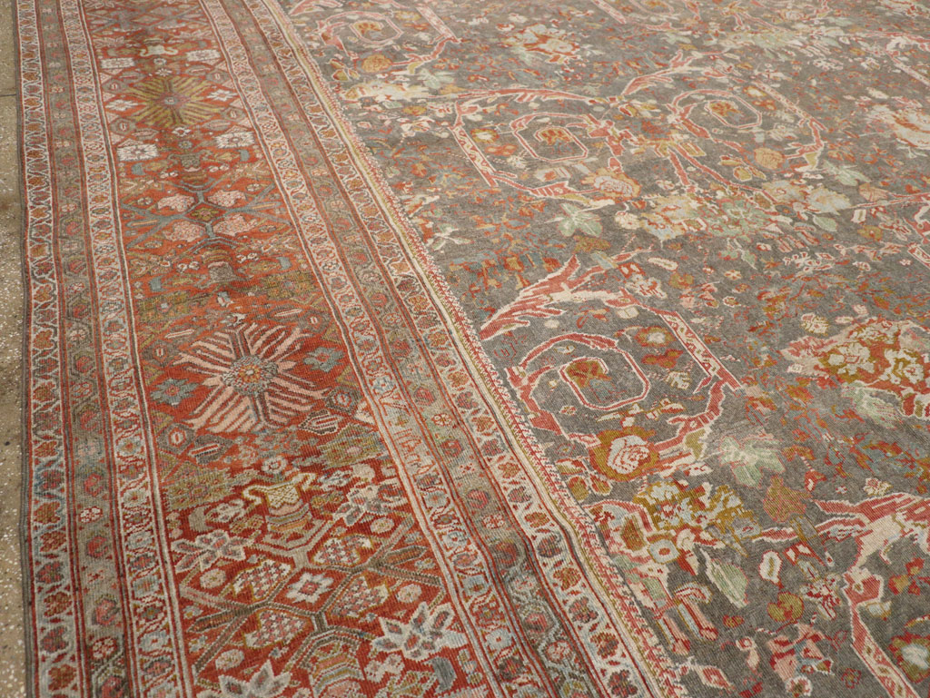 Antique Persian Mahal Oversize Carpet, No.28244 - Gss