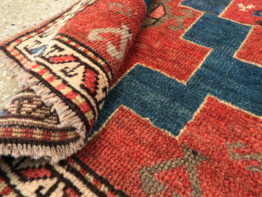 Antique Persian Kurdish Throw Rug, No.28246 - Gss