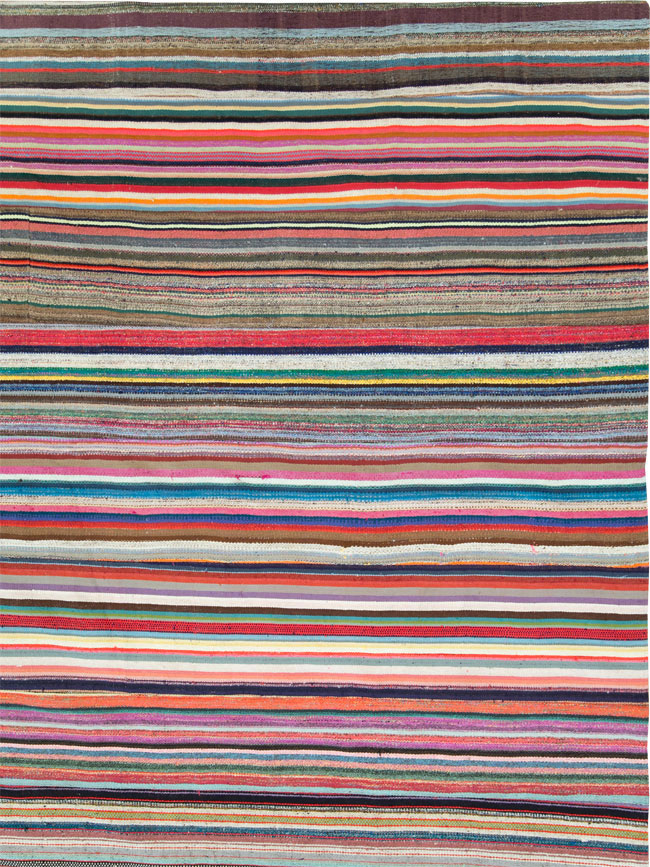 Modern Turkish Flatweave Kilim Rug, No.28249 - Gss