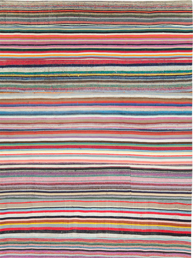 Modern Turkish Flatweave Rug, No.28249 - Gss