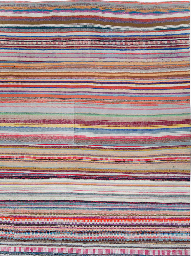 Vintage Turkish Flatweave Large Room Size Carpet, No.28250 - Gss