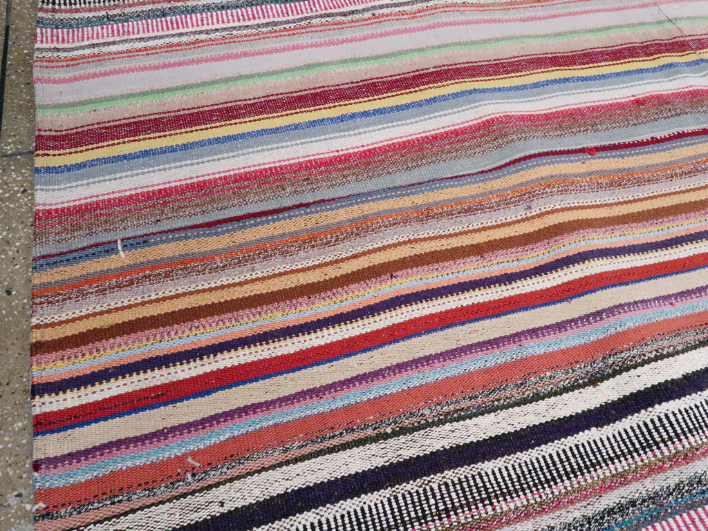 Vintage Turkish Flatweave Large Room Size Carpet, No.28250 - Gss