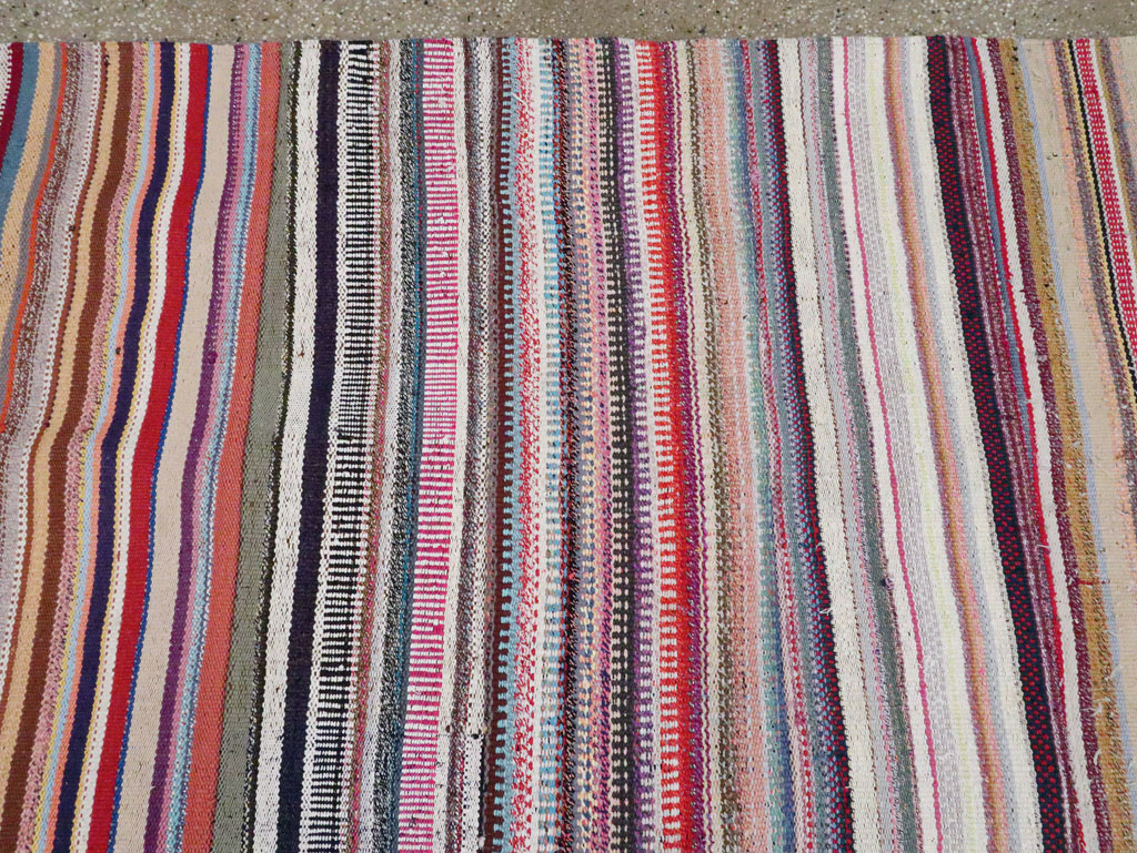 Vintage Turkish Flatweave Large Room Size Carpet, No.28250 - Gss