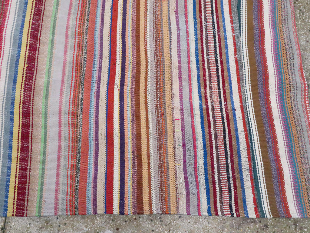 Vintage Turkish Flatweave Large Room Size Carpet, No.28250 - Gss