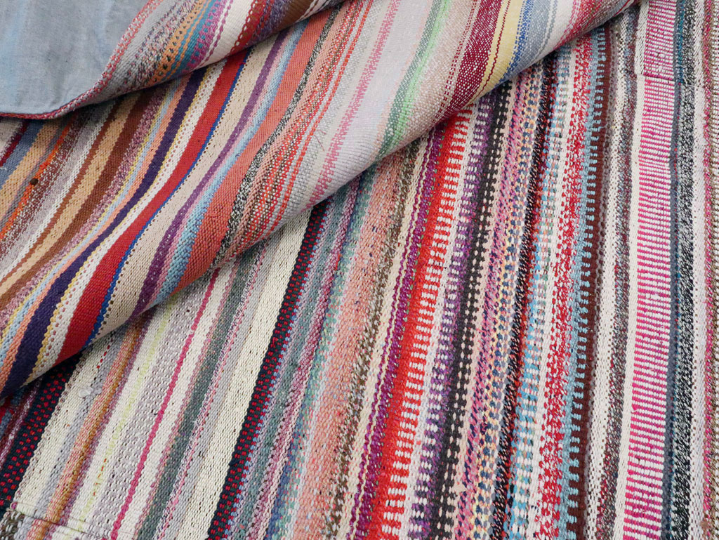 Vintage Turkish Flatweave Large Room Size Carpet, No.28250 - Gss