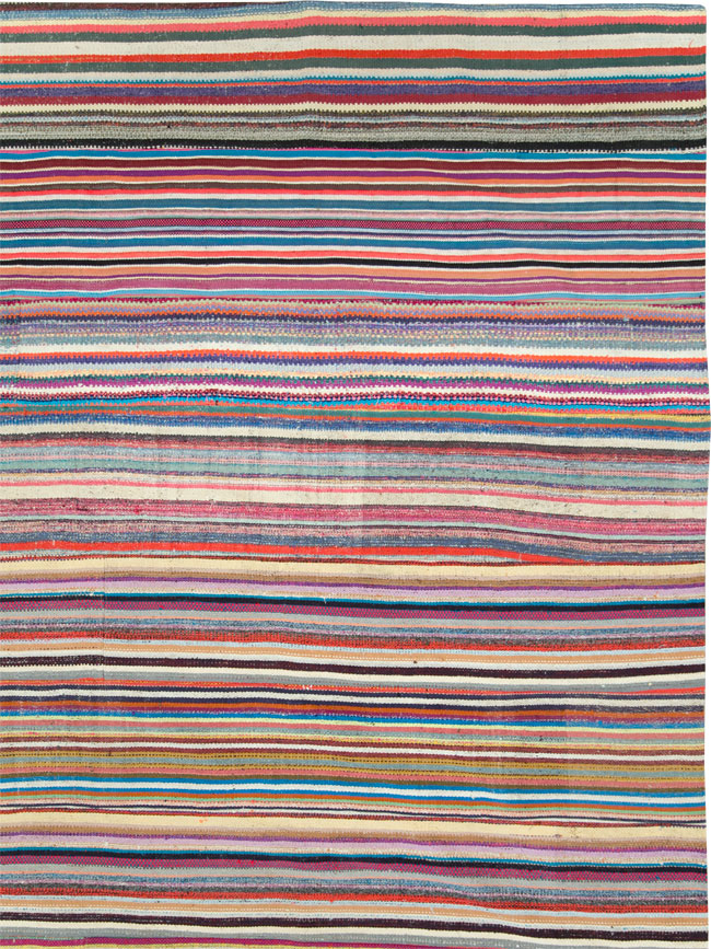 Vintage Turkish Flatweave Kilim , No.28251 - Gss