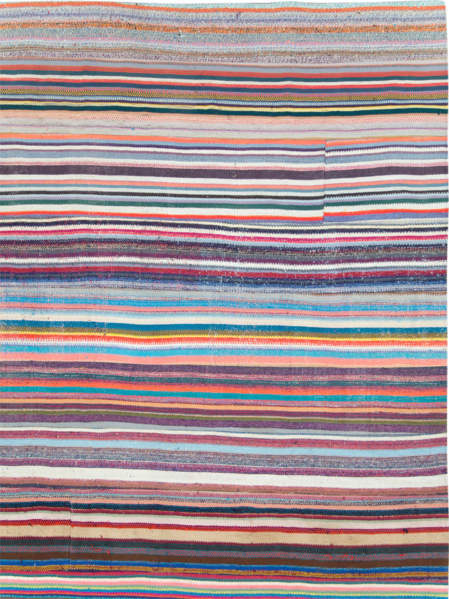 Vintage Turkish Flatweave Kilim , No.28252 - Gss