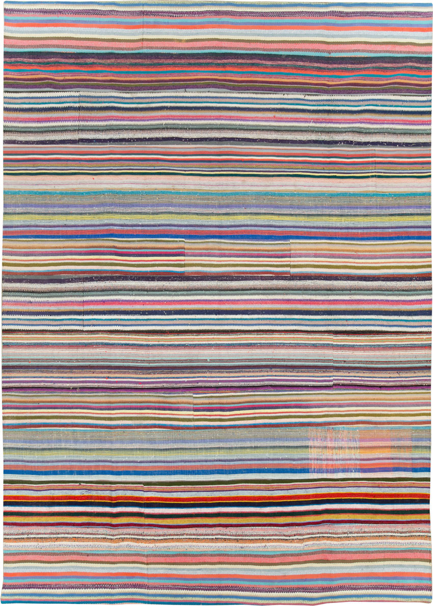 Modern Turkish Flatweave Room Size Carpet, No.28255 - Gss