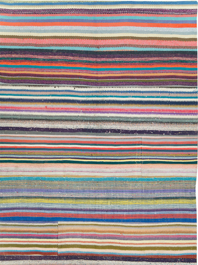 Modern Turkish Flatweave Room Size Carpet, No.28255 - Gss