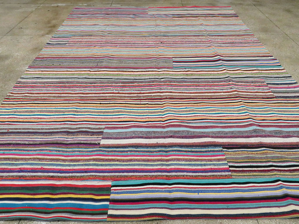 Modern Turkish Flatweave Room Size Carpet, No.28255 - Gss
