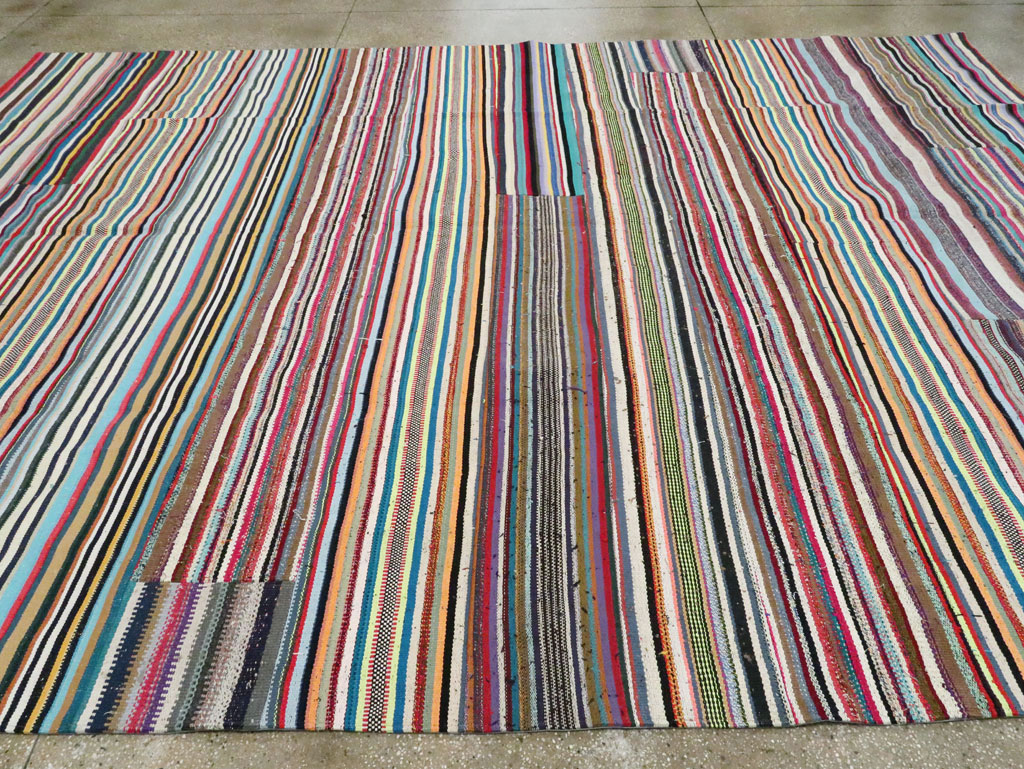 Modern Turkish Flatweave Room Size Carpet, No.28255 - Gss