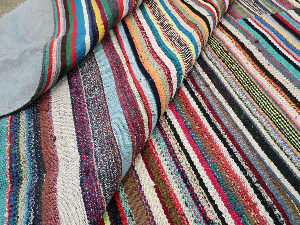 Modern Turkish Flatweave Room Size Carpet, No.28255 - Gss