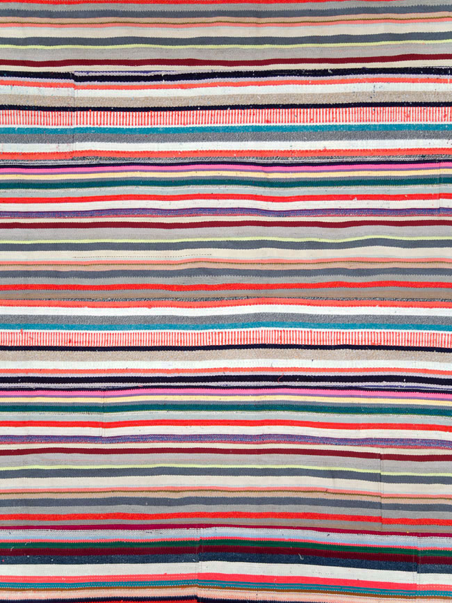 Vintage Turkish Flatweave Room Size Carpet, No.28256 - Gss