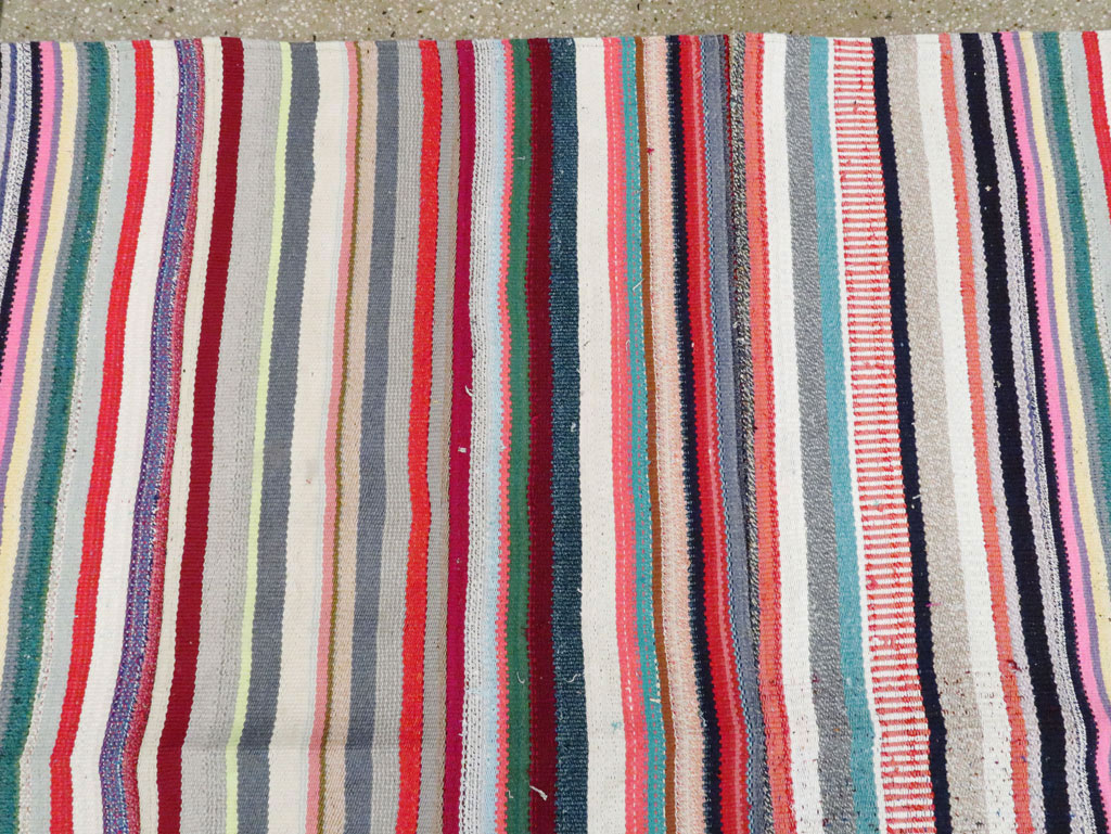 Vintage Turkish Flatweave Room Size Carpet, No.28256 - Gss