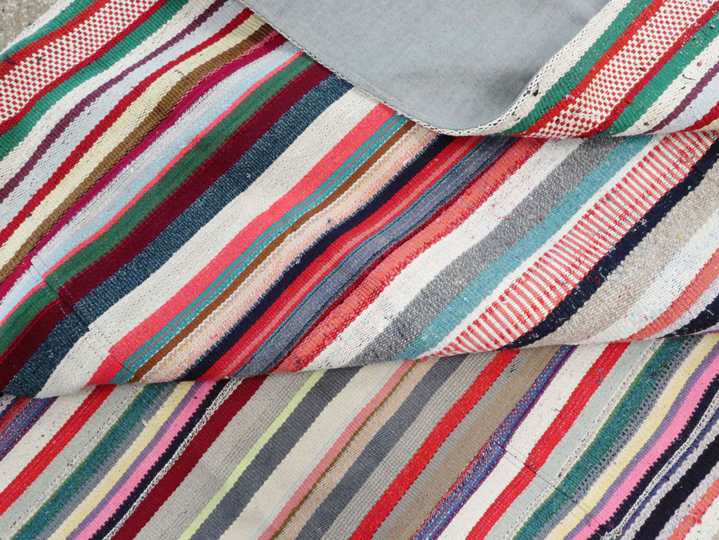 Vintage Turkish Flatweave Room Size Carpet, No.28256 - Gss