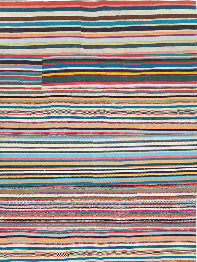 Modern Turkish Flatweave Room Size Carpet, No.28257 - Gss