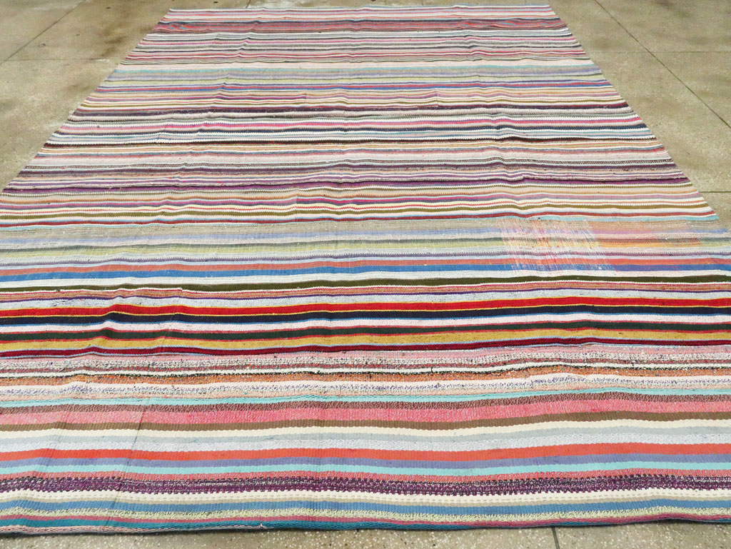 Modern Turkish Flatweave Room Size Carpet, No.28257 - Gss