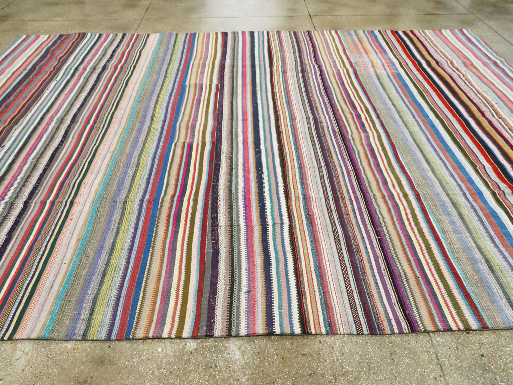 Modern Turkish Flatweave Room Size Carpet, No.28257 - Gss