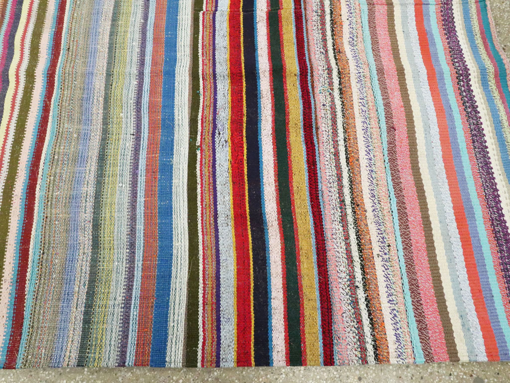 Modern Turkish Flatweave Room Size Carpet, No.28257 - Gss