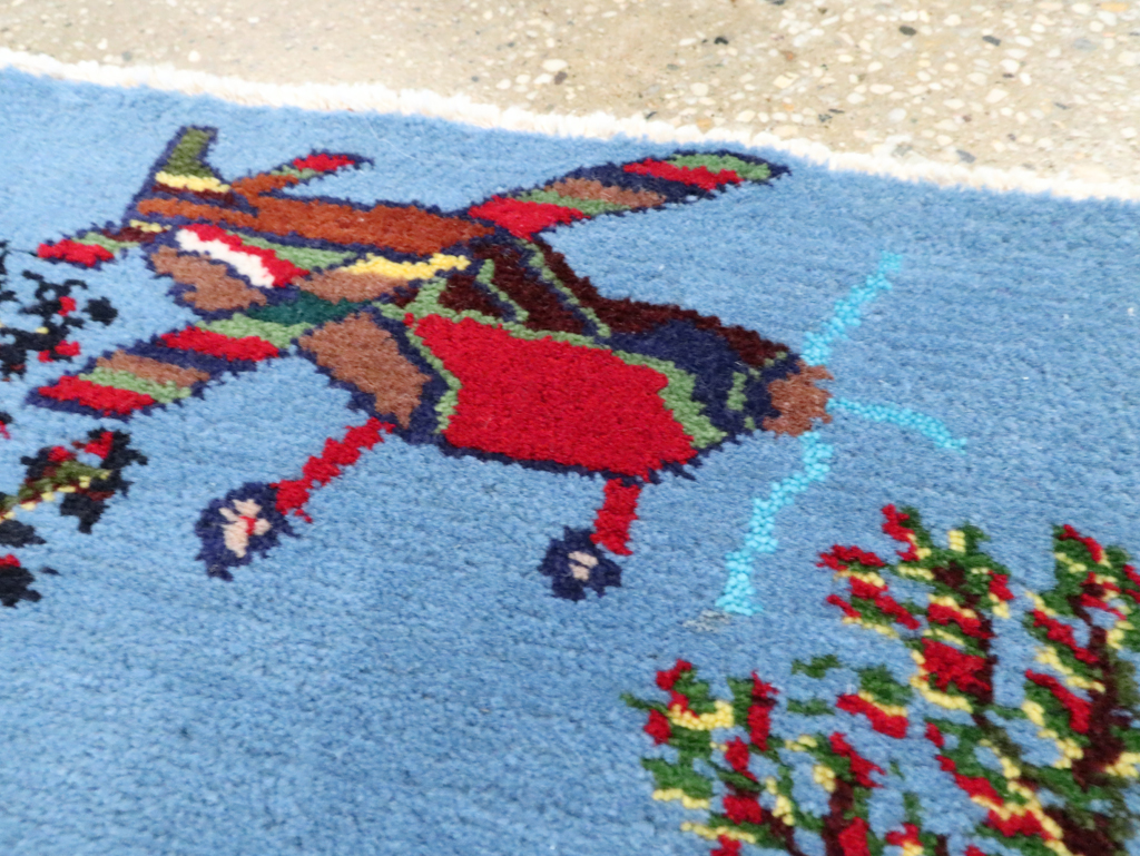 Vintage Persian Hamadan Pictorial Rug, No.28264 - Gss