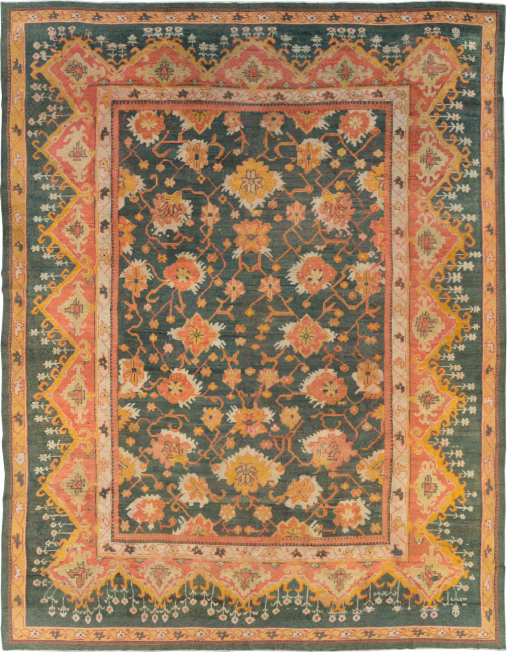 Antique Turkish Oushak Carpet, No.28266 - Gss