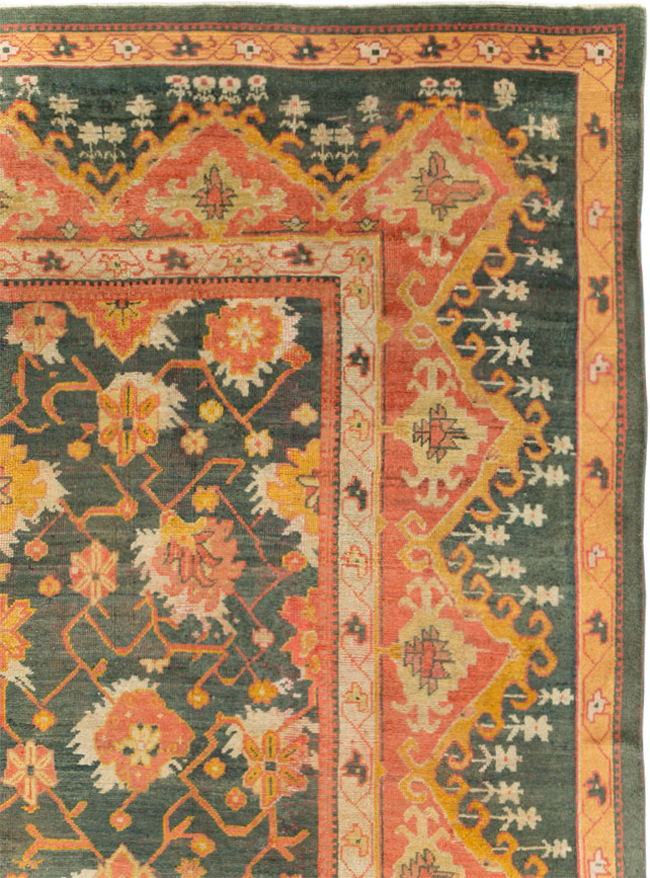 Antique Turkish Oushak Carpet, No.28266 - Gss
