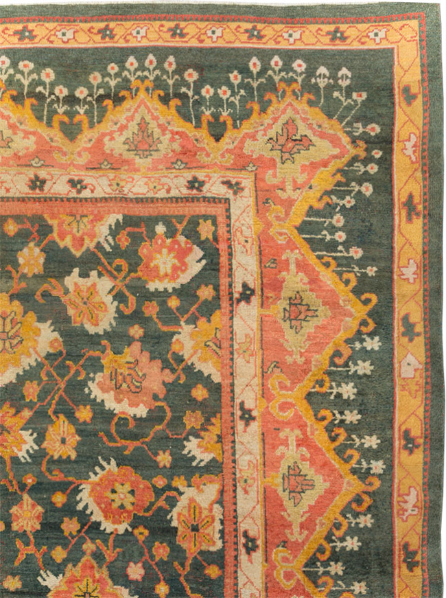 Antique Turkish Oushak Carpet, No.28266 - Gss