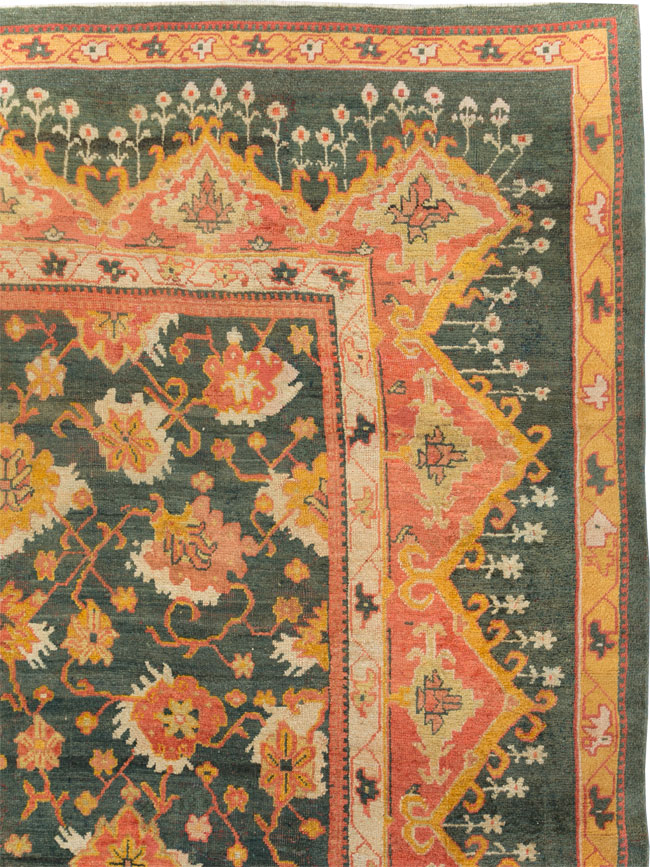 Antique Turkish Oushak Carpet, No.28266 - Gss