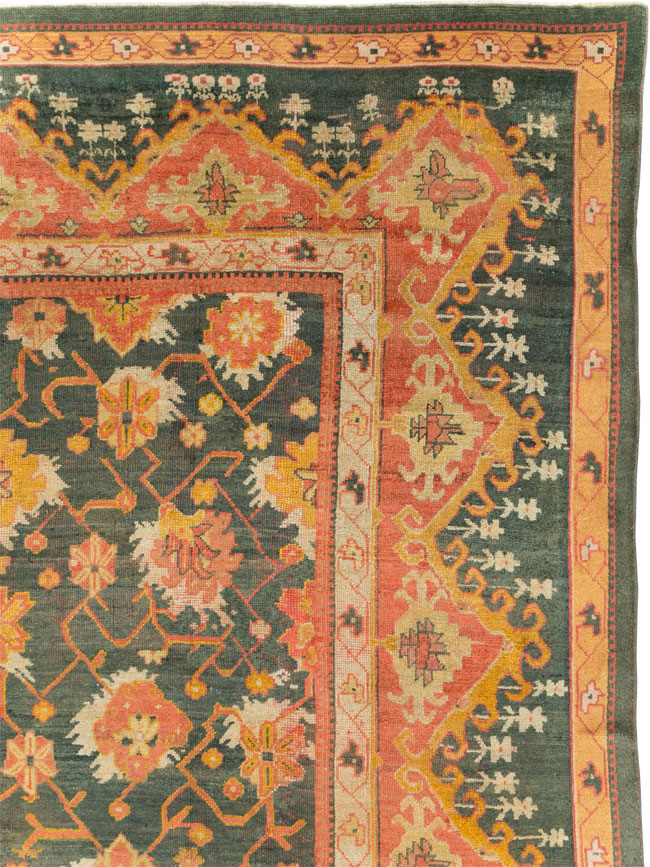 Antique Turkish Oushak Carpet, No.28266 - Gss